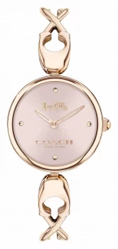 Image of Coach Caroll Womens Rose Gold Bangle Bracelet Pink Dial Watch