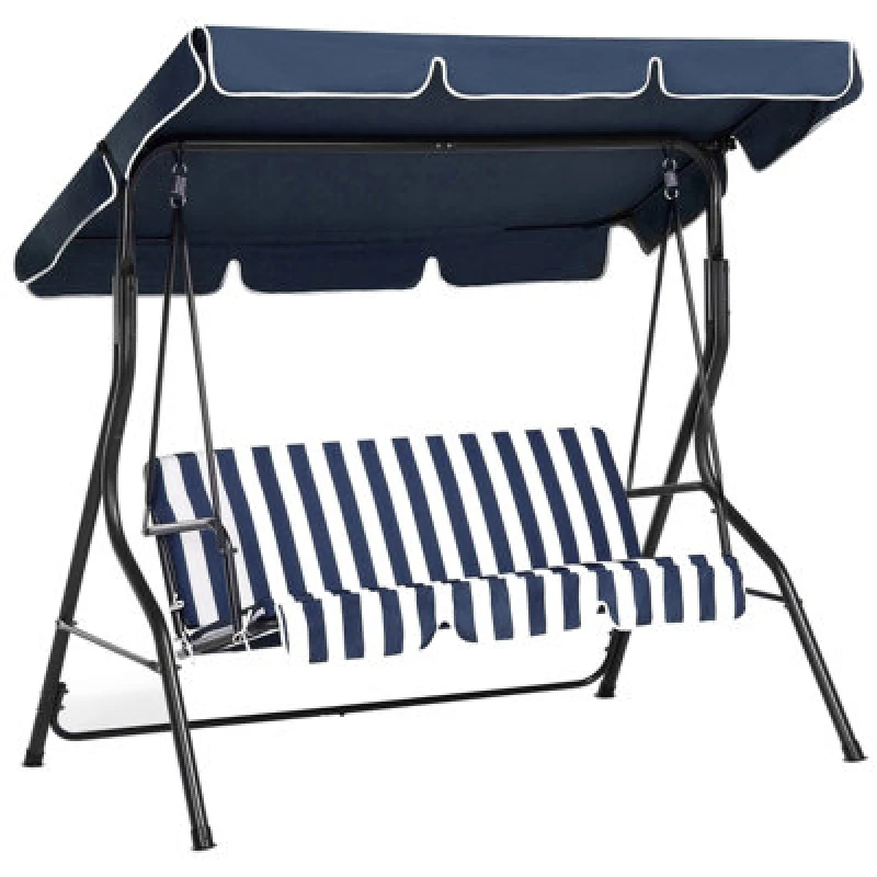 Image of Beliani Patio Swing Chaplin Metal Dark Blue