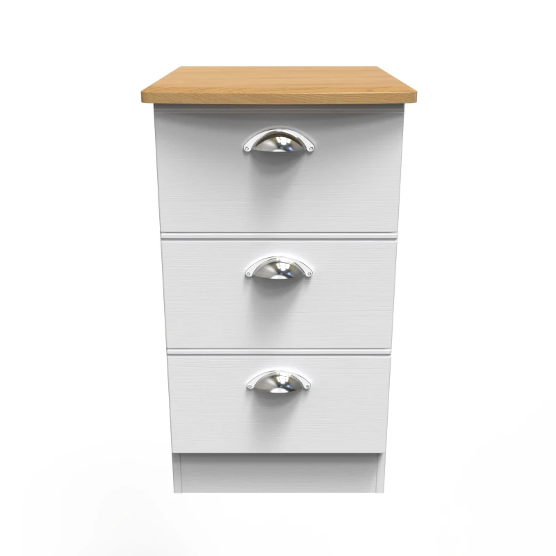 Image of Welcome Furniture Welcome Furniutre Tilly 3 Drawer Bedside Cabinet - Ready Assembled VIC001WARO