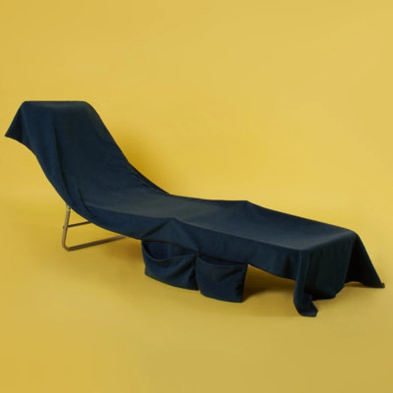 Image of OHS OHS Beach Towel Bag Microfiber Quick Dry Absorbent Bath Large Travel Spa in Navy Size: Bath Towel Navy Bath Towel Unisex 5027434160174