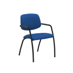 Image of Dams MTO Tuba Black 4 Leg Frame Conference Chair with Half Upholstered Back - Bl