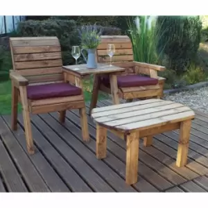 Image of Charles Taylor Straight Companion Dining Set with Cushions, Burgundy