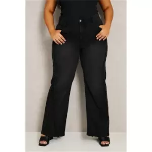 Image of I Saw It First Black Plus Size Wide Leg Seam Front Jeans - Black