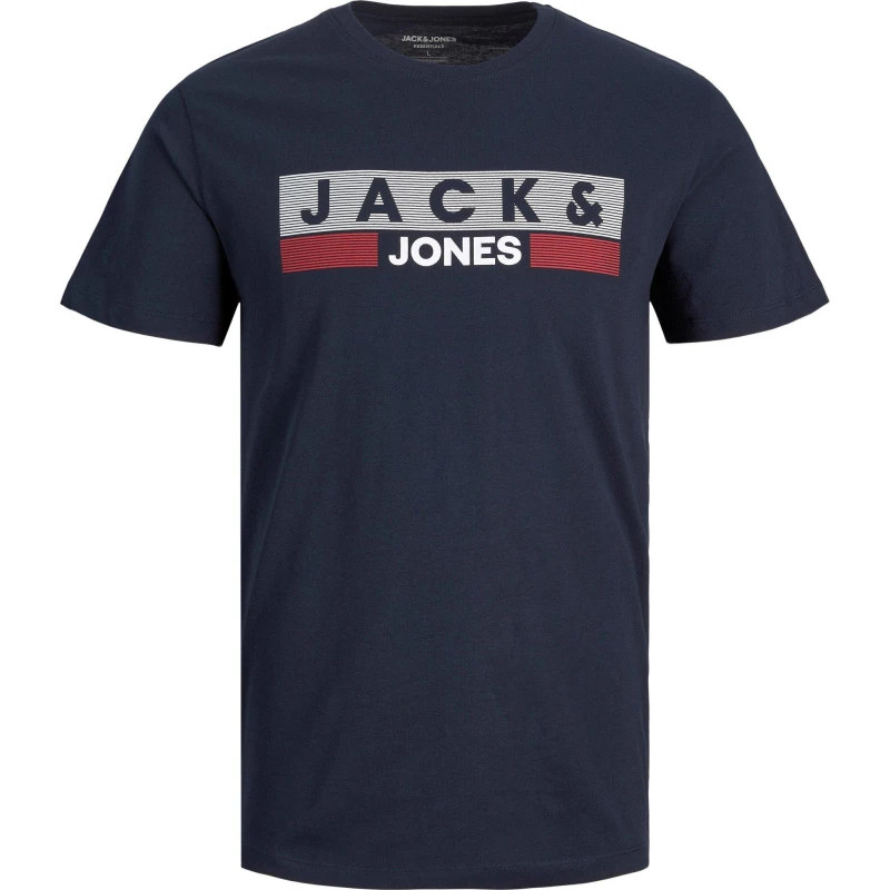 Image of Jack and Jones Jack Short Sleeve Logo T-Shirt Mens Plus Size Navy Blazer male 4XL
