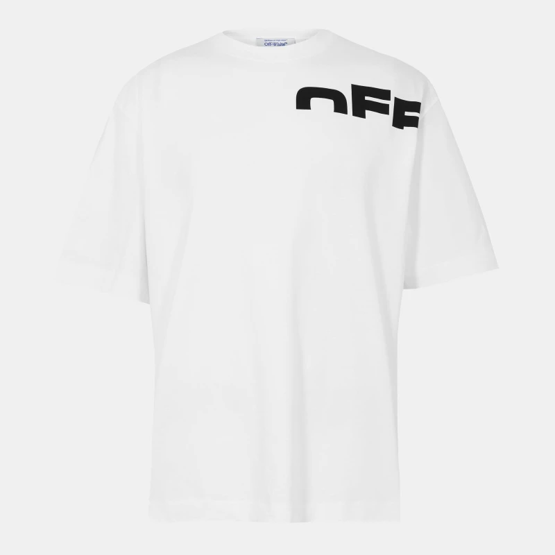 Image of Off White Mens Shred Skate T-Shirt White-Black male XS
