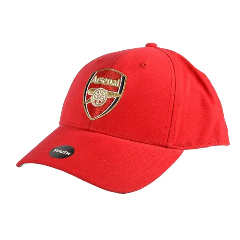 Image of Arsenal FC Crest Baseball Cap in Red Red Unisex One Size