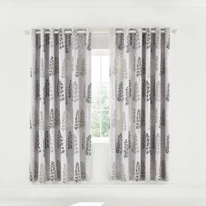 Image of Helena Springfield Dahl Eyelet Curtains Black and white