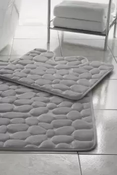 Image of Memory Foam Pebbles Bath Mat Set 2 Piece