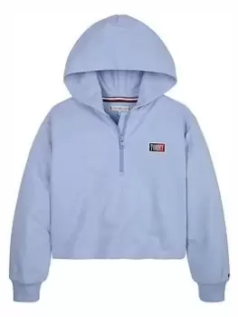 Image of Tommy Hilfiger Girls Timeless Tommy Hoodie - Light Blue, Size Age: 14 Years, Women