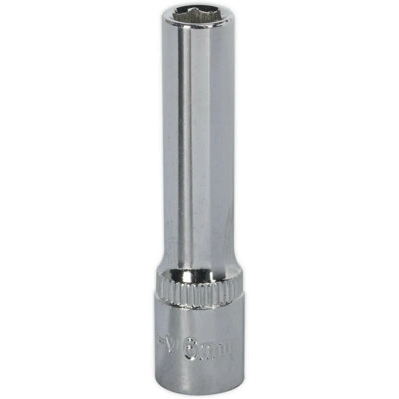 Image of Loops 6mm Forged Steel DEEP Drive Socket - 1/4" Square Drive Polished Chrome Vanadium Metallics