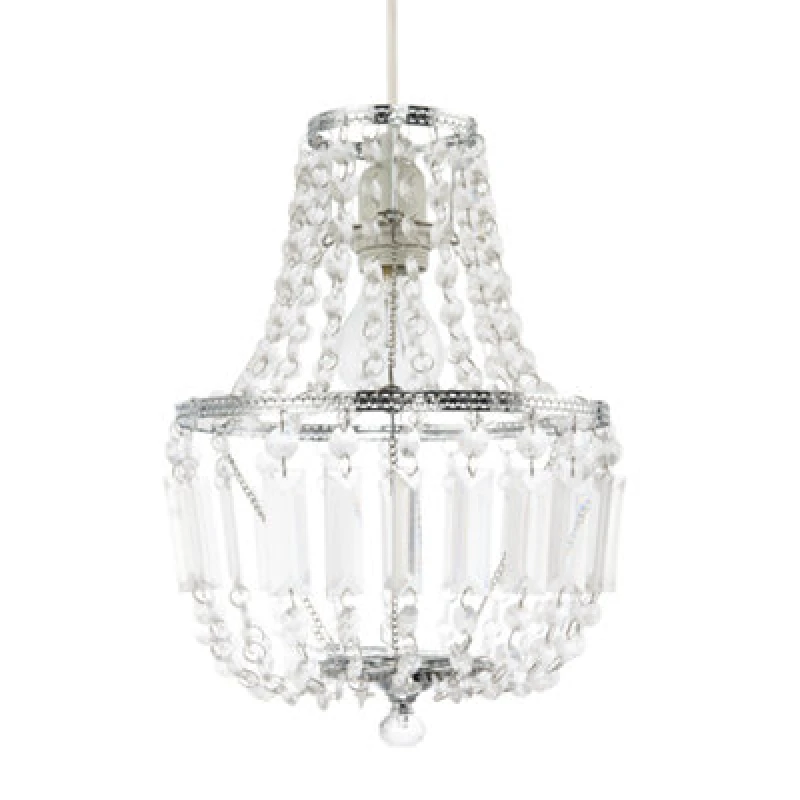 Image of Happy Homewares Traditional Vintage Style Pendant Lighting Shade With Clear Acrylic