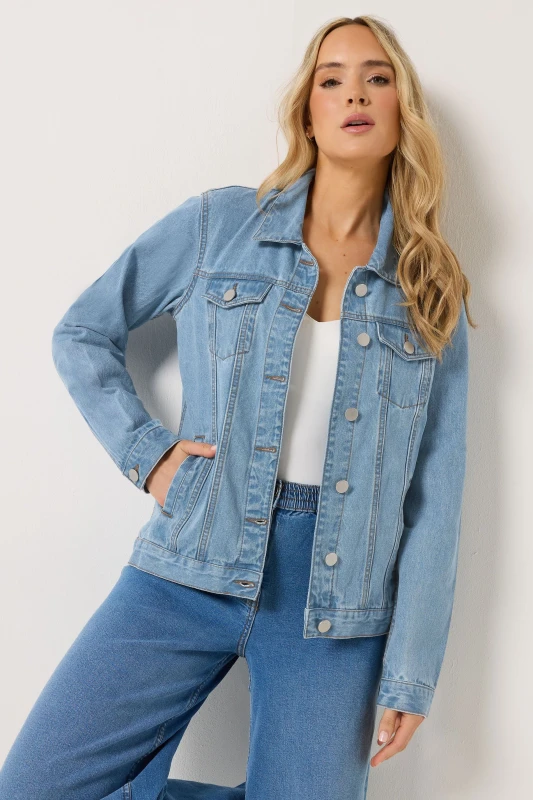 Image of Long Tall Sally Tall Denim Jacket Mid Blue