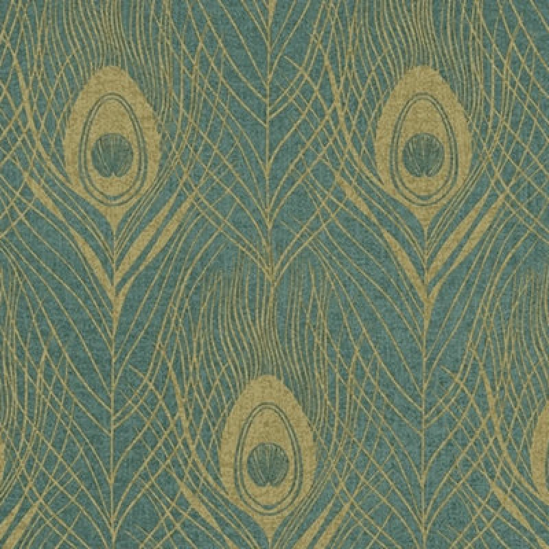 Image of Peacock Feather Luxury Wallpaper Turquoise Gold Bird Green As Creation