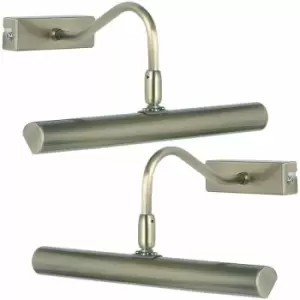 Image of Loops - 2 pack LED Picture Wall Light 2.5W Warm White Antique Brass Over Head Down Lamp