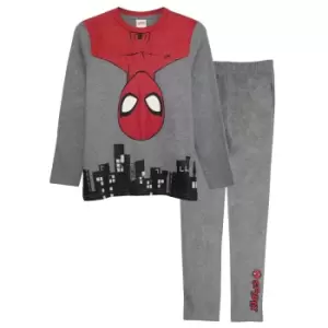 Image of Spider-Man Boys Hanging In The City Pyjama Set (1-2 Years) (Heather Grey/Red/Black)