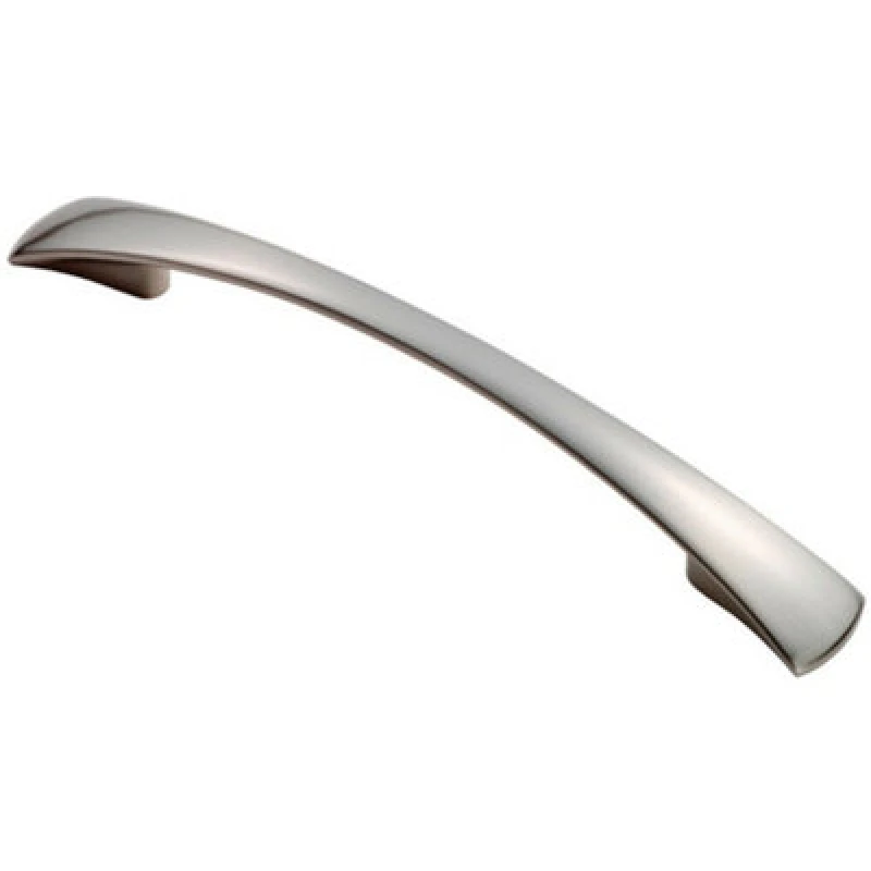 Image of Loops Tapered Pull Handle 172 x 16mm 128mm Fixing Centres Satin Nickel Curved Bow Metallics unisex