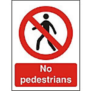 Image of Prohibition Sign No Pedestrians Plastic 40 x 30 cm