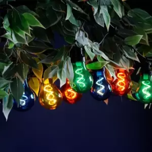 Image of Festive LED Spiral Filament Connectable Outdoor Festoon Light Multi-Coloured