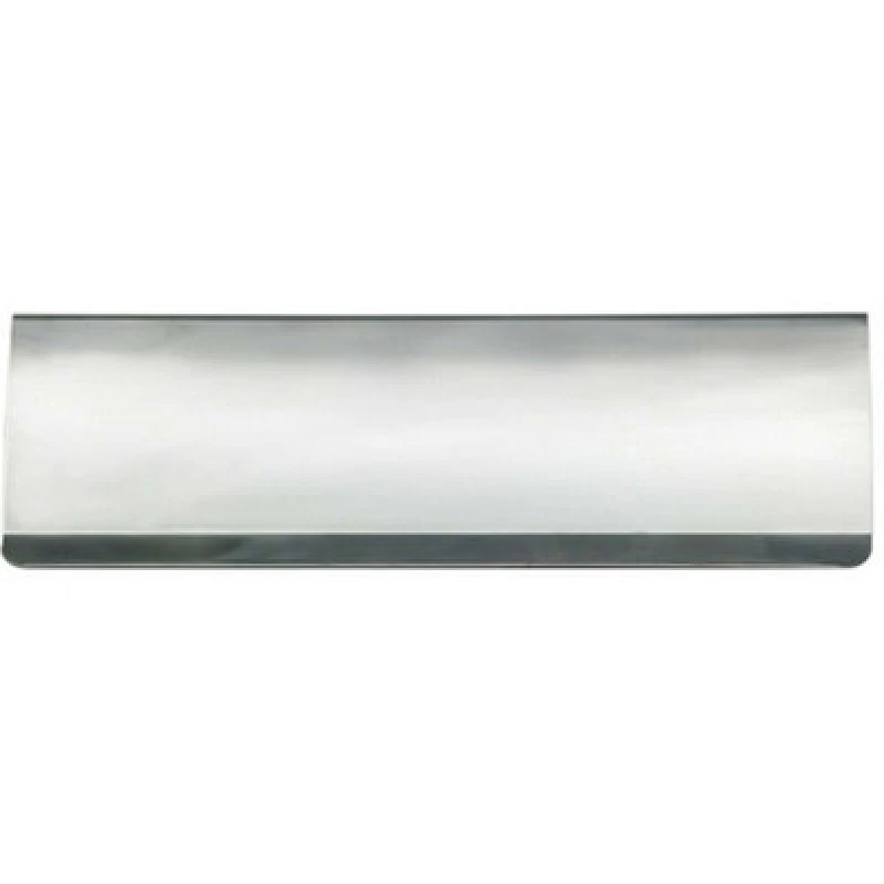 Image of Loops Interior Letterbox Plate Tidy Cover Flap 300 x 95mm Satin Steel & Chrome Metallics