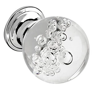 Image of Wickes Bubbled Glass Door Knob - Chrome 30mm Pack of 4