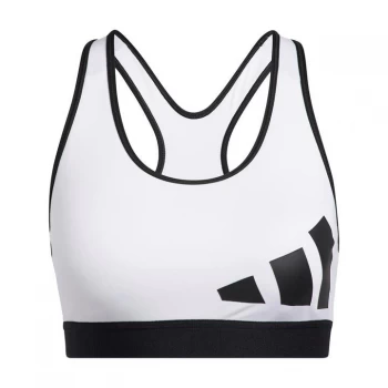 Image of adidas Believe This Medium-Support Workout Logo Bra Women - White / Black