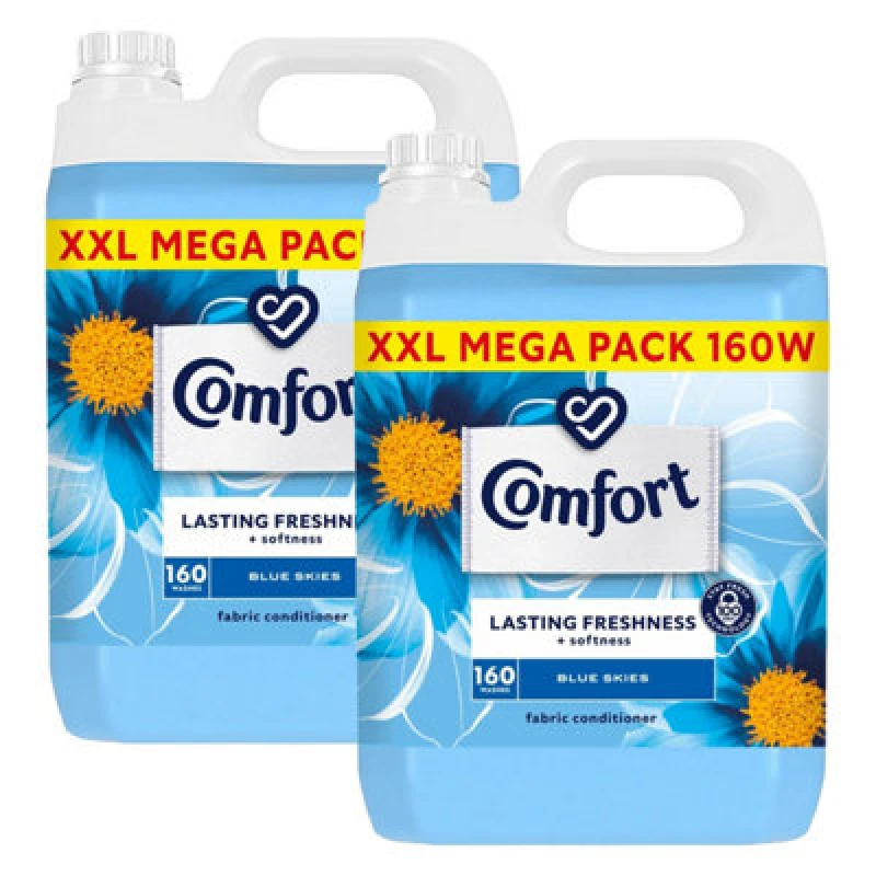 Image of Comfort Fabric Conditioner Blue Skies XXL Mega Pack 160 Washes, 2 Pk