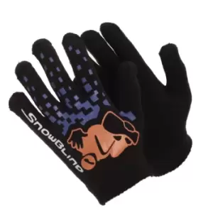 Image of Boys Black Winter Magic Gloves With Rubber Print (One Size) (Design 3)