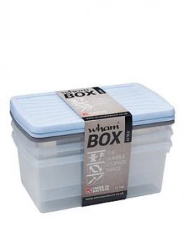 Image of Wham 9 Litre Plastic Storage Boxes (Set Of 3)