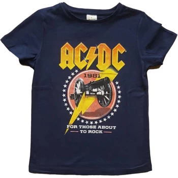 Image of AC/DC - For Those About To Rock '81 Kids 7-8 Years T-Shirt - Blue