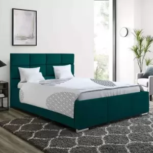 Image of Gerali Bed King Plush Velvet Green