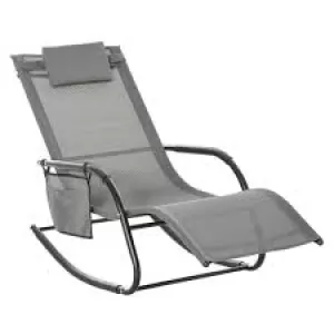 Image of Outsunny Swinging Glider Lounger Chair Grey - Garden & Outdoor