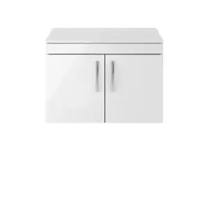Image of Nuie Athena 800 Wall Hung 2-door Vanity & Worktop - Gloss White