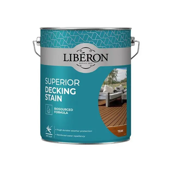 Image of Liberon Superior Decking Stain LIB126128 Colour: Teak