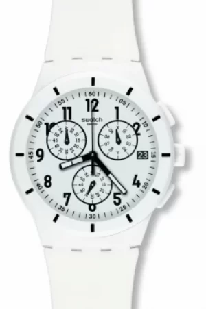 Image of Mens Swatch Twice Again White Chronograph Watch SUSW402