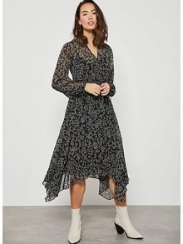 Image of Mint Velvet Jessica V-Neck Boho Midi Dress - Black