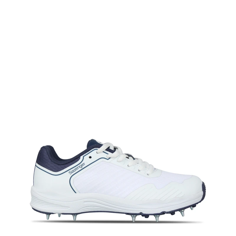 Image of Slazenger Cricket Spike Trainers Juniors White/Navy male 3 (35.5)