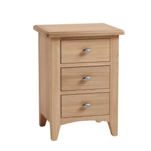 Image of Golston Light Oak 3 Drawer Bedside Cabinet