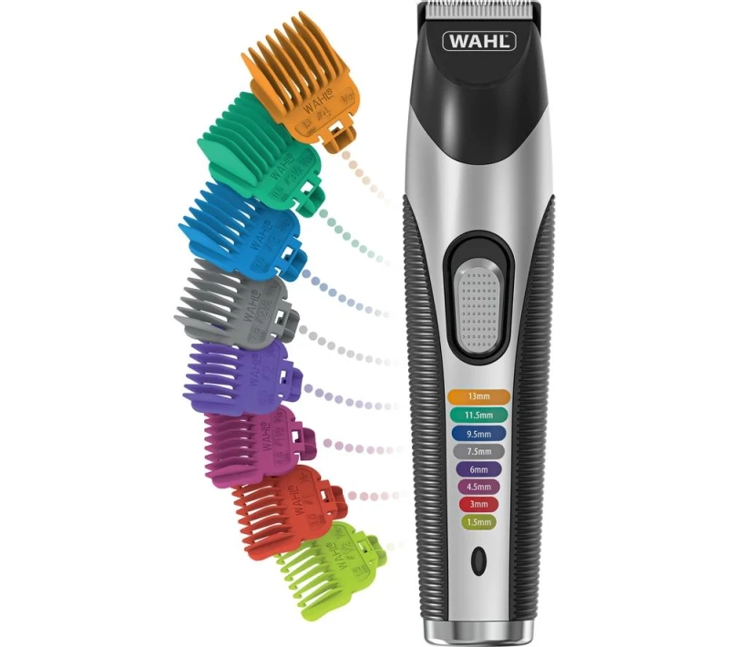 Image of WAHL Colour Trim Stubble & Beard Trimmer Kit - Black & Silver/Grey,Black 5037127028407