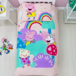 Image of Peppa Pig - Storm Duvet Cover Set (Toddler) (Pink) - Pink