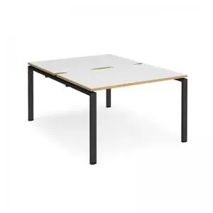 Image of Adapt back to back desks 1200mm x 1600mm - Black frame and white top