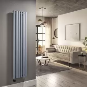 Image of Light Grey Electric Vertical Designer Radiator 1kW with WiFi Thermostat - H1600xW354mm - IPX4 Bathroom Safe