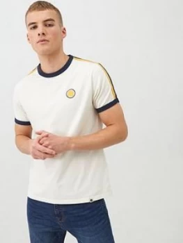 Image of Pretty Green Tilby Stripe Sleeve T-Shirt - Stone