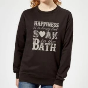 Image of Happiness Is A Long Hot Soak In The Bath Womens Sweatshirt - Black - 5XL