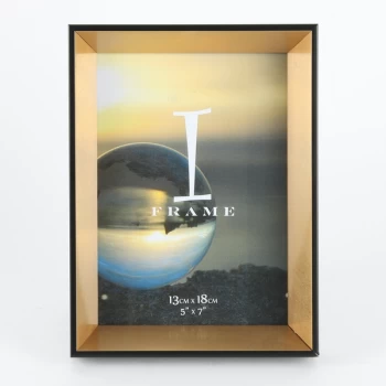 Image of 5" x 7" - iFrame Black & Gold Photo Frame