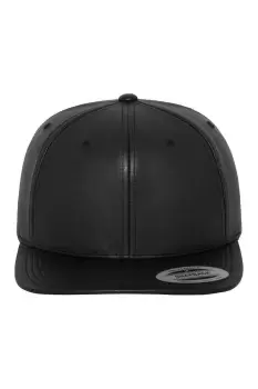 Image of Flexfit Faux Leather Snapback Cap
