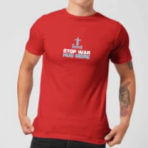 Image of Plain Lazy Stop War Hug More Mens T-Shirt - Red - M