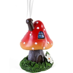 Image of Red Smoking Toadstool Incense Cone Holder