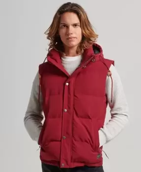 Image of Superdry Mens Everest Hooded Puffer Gilet Red / Deep Red - Size: L