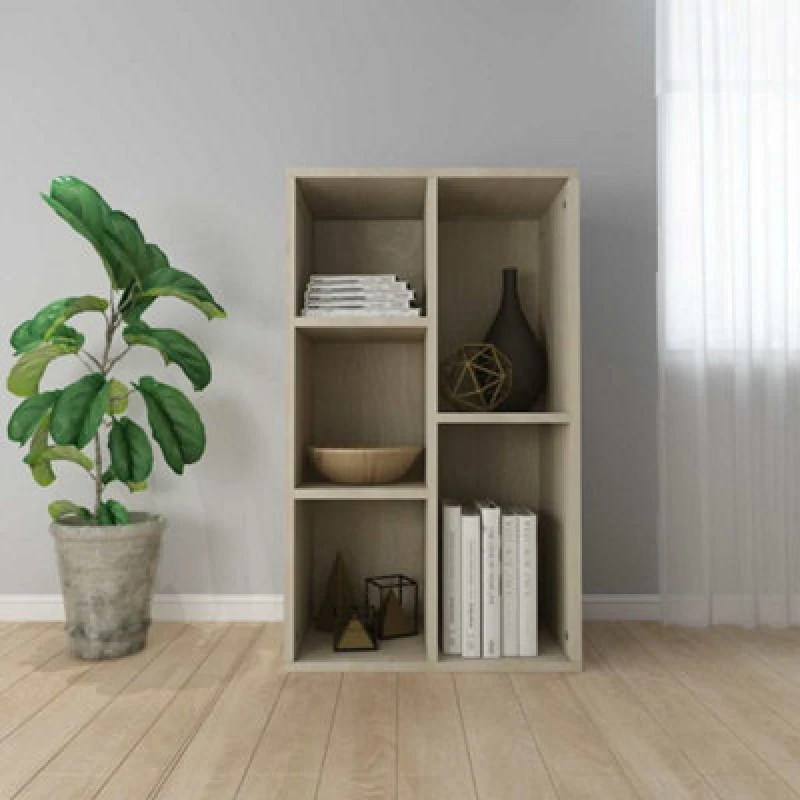 Image of VIDAXL Book Cabinet/Sideboard Sonoma Oak 50x25x80cm Engineered Wood Vidaxl 8719883673264