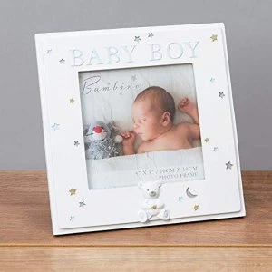 Image of 4" x 4" - Bambino Resin Baby Boy Photo Frame